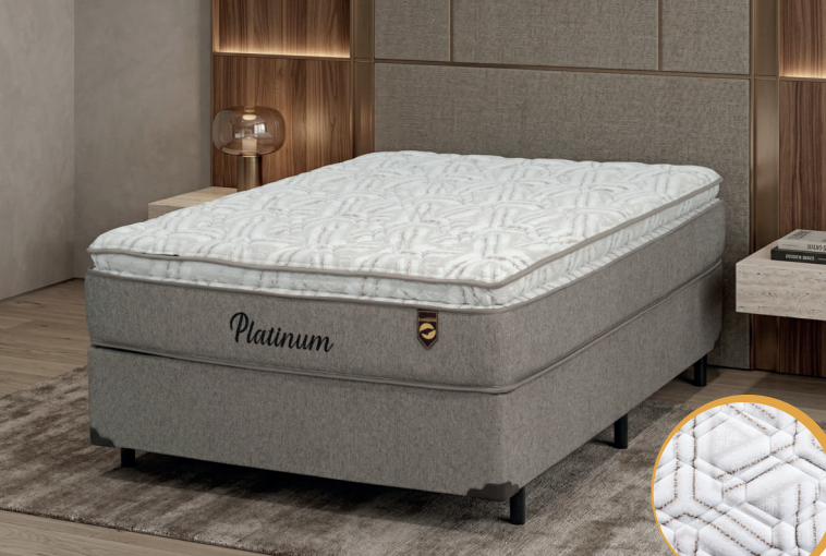 Colchão Platinum Molas Ensacadas Firme 33cm Pillow D33 e Espuma HR40